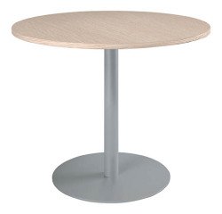 Mesa redonda 100 cm Roble claro  - Pata columna metálica Excellens