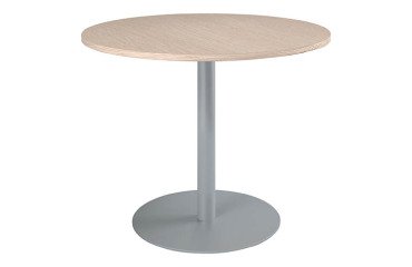Mesa redonda 100 cm Roble claro  - Pata columna metálica Excellens