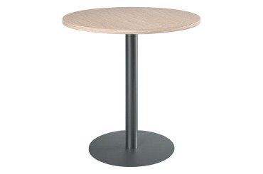 Mesa redonda 80 cm Roble claro  - Pata columna metálica Excellens
