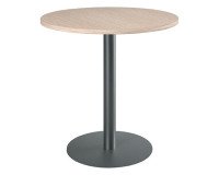Mesa redonda 80 cm Roble claro  - Pata columna metálica Antracita Excellens