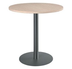 Table ronde 80 cm plateau hêtre piètement colonne Essens