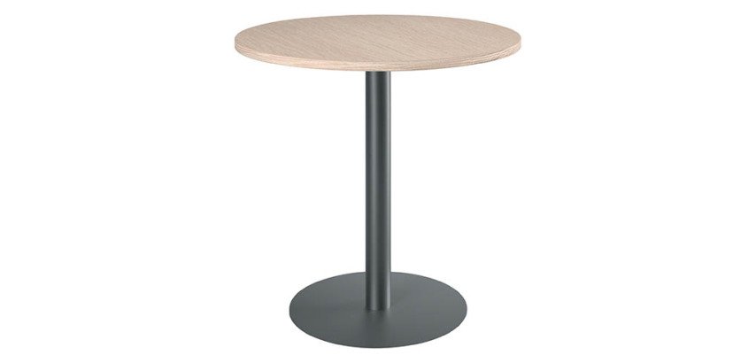 Table ronde 80 cm chêne clair piètement colonne Excellens