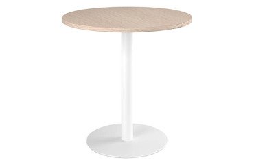 Mesa redonda 80 cm Roble claro  - Pata columna metálica Excellens