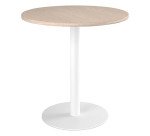 Mesa redonda 80 cm Roble claro  - Pata columna metálica Excellens