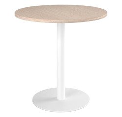 Mesa redonda 80 cm Roble claro  - Pata columna metálica Excellens