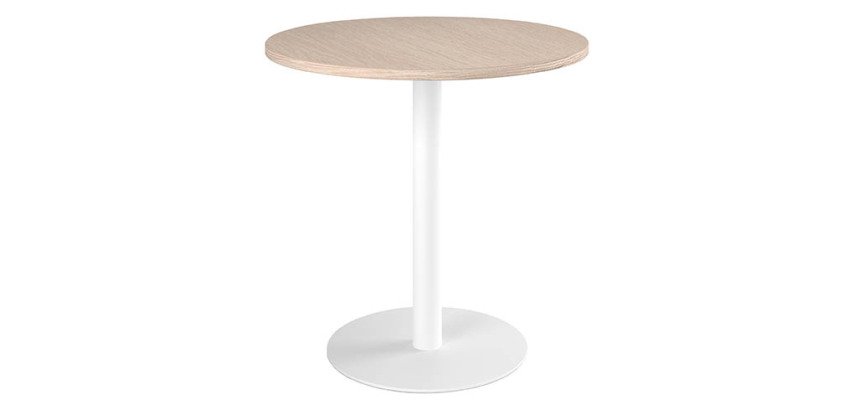 Table ronde 80 cm chêne clair piètement colonne Excellens