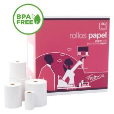 Rollo de papel térmico 57 x Ø 40 x 12 mm x 57m 1 copia sin bisfenol