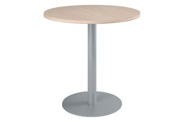 Mesa redonda 80 cm Roble claro  - Pata columna metálica Excellens