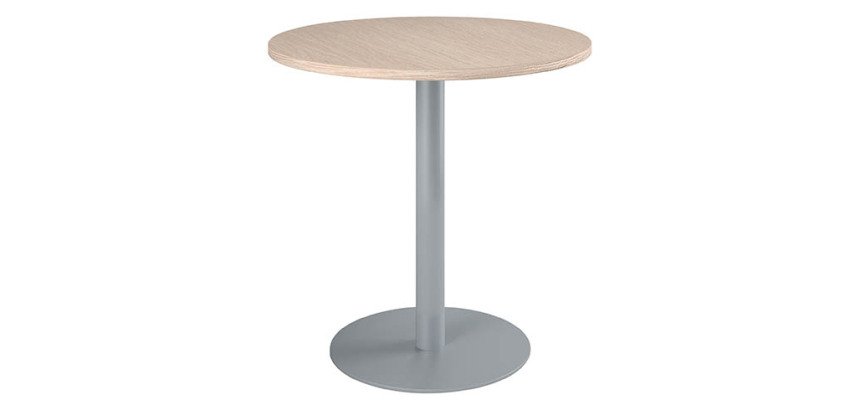Table ronde 80 cm plateau hêtre piètement colonne Essens