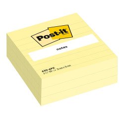 Notas adhesivas amarillas a rayas Post-it 76 x 76 mm