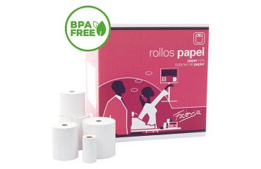 Rollo de papel térmico 57 x Ø 40 x 12 mm x 57m 55 g 1 copia sin bisfenol