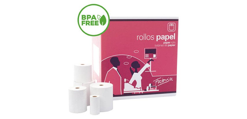 Rollo de papel térmico 80 x Ø 72 x 12 mm x 76m 55 gr 1 copia sin bisfenol A