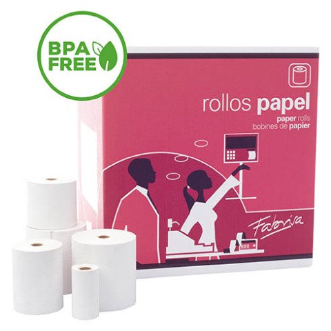 Rollo de papel térmico 57 x Ø 40 x 12 mm x 57m 55 g 1 copia sin bisfenol
