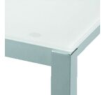 Bureau droit plateau en verre blanc L 160 x P 80 cm, piétement métal droit - Next