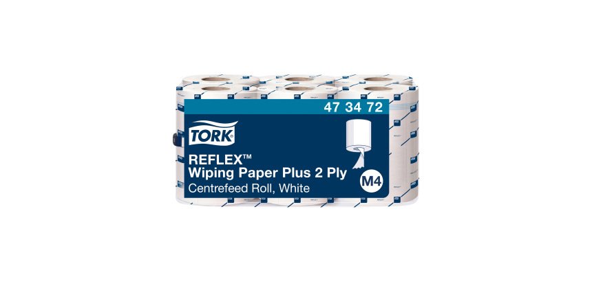 Tork Reflex Carta asciugatutto Plus bianca, M4, SmartCore®, 6 rotoli da 450 strappi