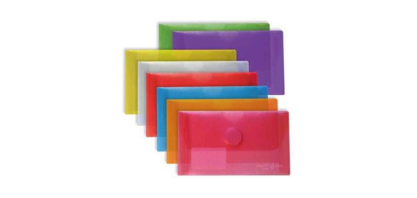 Sobres Polipropileno Cierre textil adhesivo A6 color Cristal - Paquete de 5