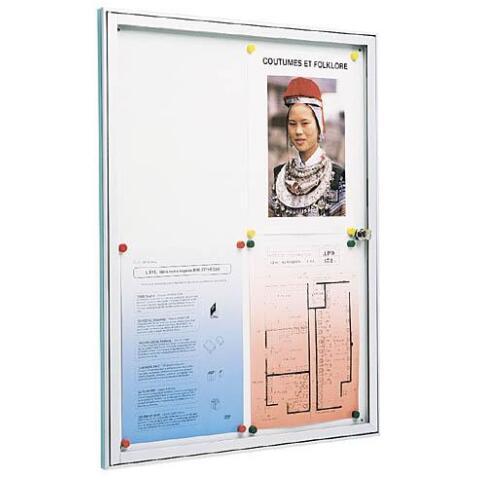 Vitrine d'affichage intérieur extra-plate aluminium - 4 feuilles