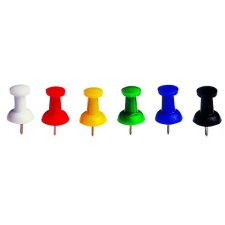 Agujas señalizadoras push pins cabeza peón color surtido - Caja de 25