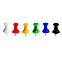 Agujas señalizadoras push pins cabeza peón color surtido - Caja de 25