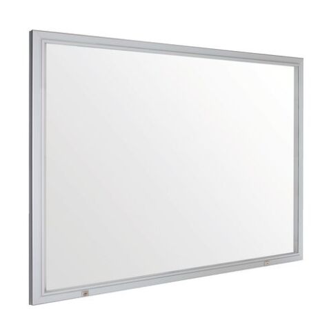 Outside showcase with swinging door light grey metal back panel 27 sheets.