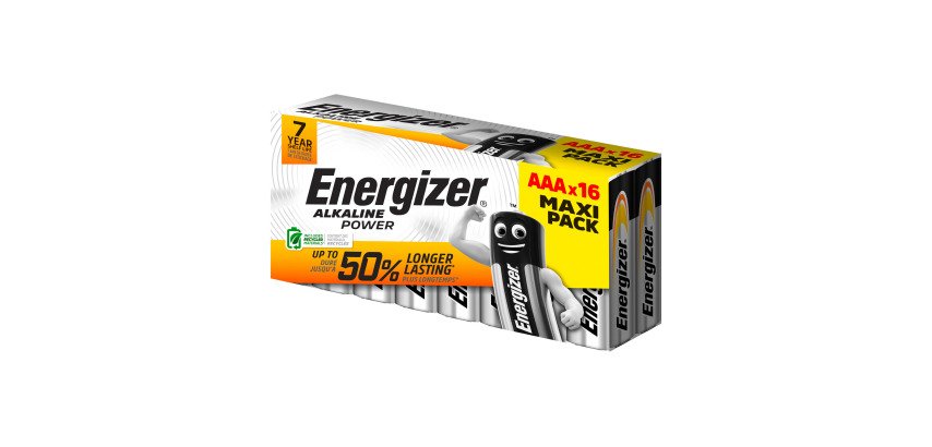 Energizer Power - Pack of 16 AAA/LR03 Alkaline Batteries - 1.5V