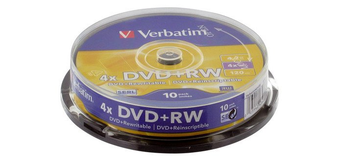 Spindle de 10 DVD+RW Verbatim 4X