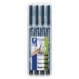 Stylo feutre Staedtler Lumocolor 319 permanent- Étui de 4 pointes assorties