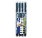 Stylo feutre Staedtler Lumocolor permanent- Pochette de 4 pointes assorties