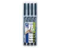Stylo feutre Staedtler Lumocolor 319 permanent- Étui de 4 pointes assorties