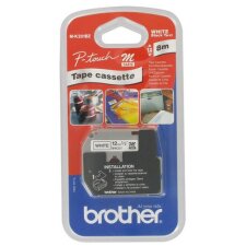 Ruban non laminé Brother 12 mm MK 231 blanc écriture noire