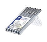 Bolígrafo de punta fina Staedtler Pigment Liner 308, surtido de puntas - Caja de 6