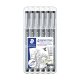 Stylo feutre Staedtler Pigment Liner 308 pointes assorties - Boîte de 6