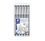 Stylo feutre Staedtler Pigment Liner 308 pointes assorties - Boîte de 6