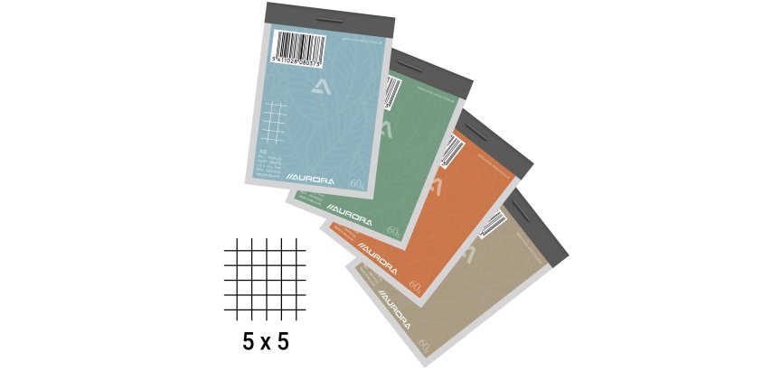 Notebook Aurora A7 75 x 105 mm - squared 5 x 5 - 100 sheets