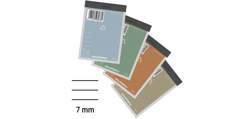 Bloc notes Aurora A7 75 x 105 mm - ligné - 100 feuilles