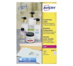 Etiquettes 63,5 x 38,1 mm Avery transparentes brillantes - Boîte de 525