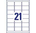 Etiquettes 63,5 x 38,1 mm Avery transparentes brillantes - Boîte de 525