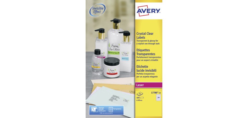 Etiquettes rondes Ø 40 mm Avery transparentes brillantes - Boîte de 600