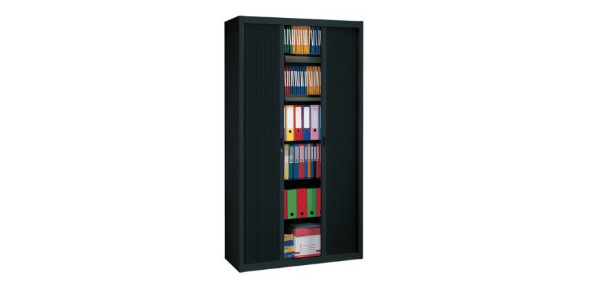 Classic Metal Tambour Door Cabinet, Detachable