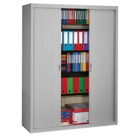 Armario de oficina metálico desmontable Ancho Especial Alt. 200 x An. 160 cm Gris Puerta persiana