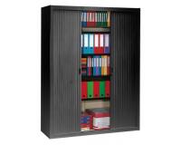Armoire haute à rideaux démontables Largeurs spécifiques 200 x 160 cm unicolore - Noir