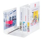 Classeur 4 anneaux cartonné Bruneau personnalisable A4 - Dos 3,5 cm blanc