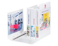 Classeur 4 anneaux cartonné Bruneau personnalisable A4 - Dos 3,5 cm blanc