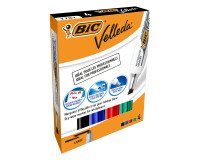 Rotulador de pizarra blanca Bic Velleda 1781 punta biselada - Caja de 4 surtidos
