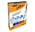 Marqueur effaçable Bic Velleda 1781 pointe biseautée 3 à 6 mm - Pochette de 4