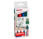 Marqueur effaçable Edding 660 pointe ogive 1,5 à 3 mm - Pochette de 4