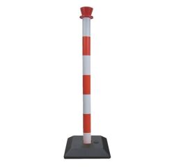 Poste de señalización rojo y blanco Alto 95 cm