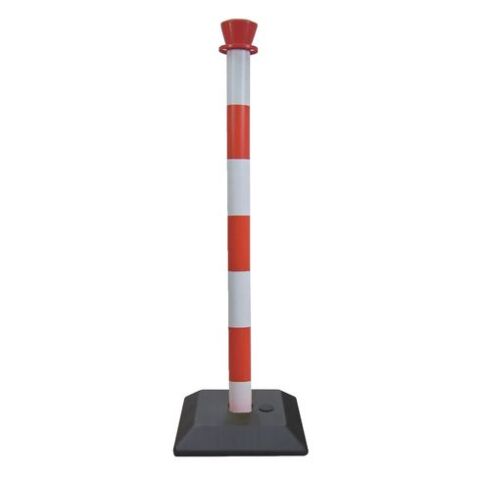 Poste de señalización rojo y blanco Alto 95 cm