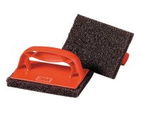 Estropajo con mango 3M rojo Scotch Brite para limpieza de Barbacoas con mango 102 mm x 152 mm