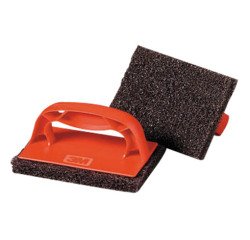Estropajo con mango 3M rojo Scotch Brite para limpieza de Barbacoas con mango 102 mm x 152 mm